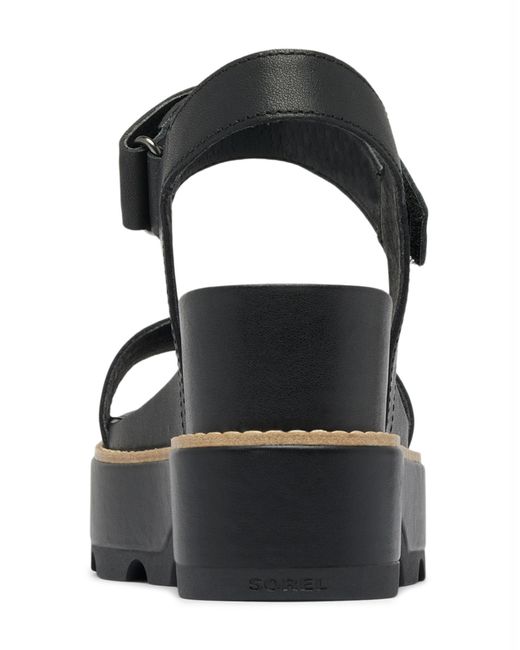 Sorel Black Joanie Iv Y Strap Wedge