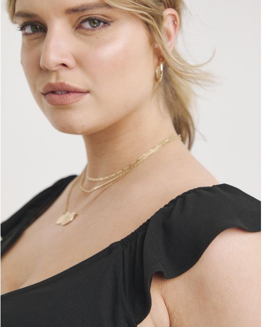 Simply Be Black Supersoft Frill Playsuit