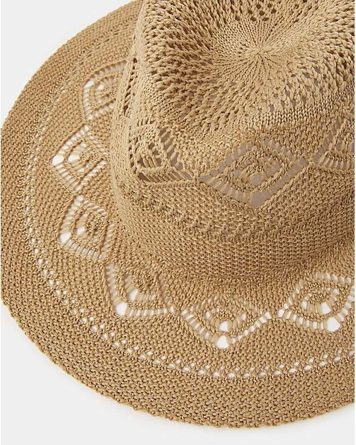 Accessorize Natural Woven Fedora Hat