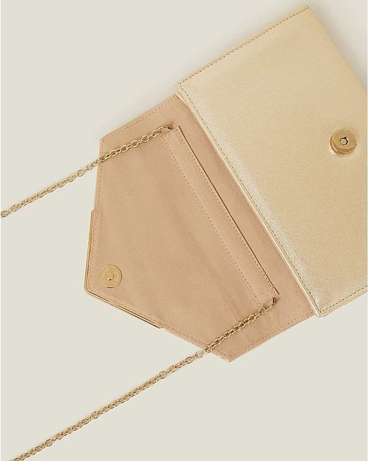Accessorize Natural Metallic Envelope Clutch Bag