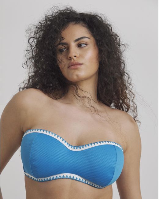 Figleaves Blue Frida Bandeau Bikini Top
