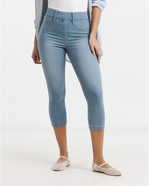 Simply Be Blue Pull On Capri Jegging
