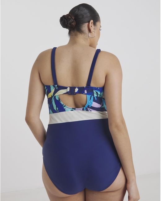 JD Williams Blue Leaf Bandeau Swimsuit