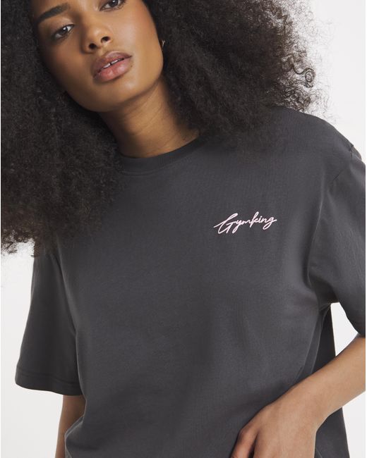 Gym King Black Script Boyfriend T-Shirt