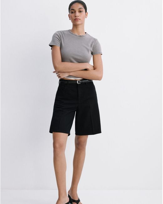 Mango Gray Bermudas Camilla
