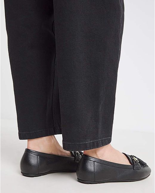 Heavenly Soles Black Leather Driving Moccasin Ex Wide