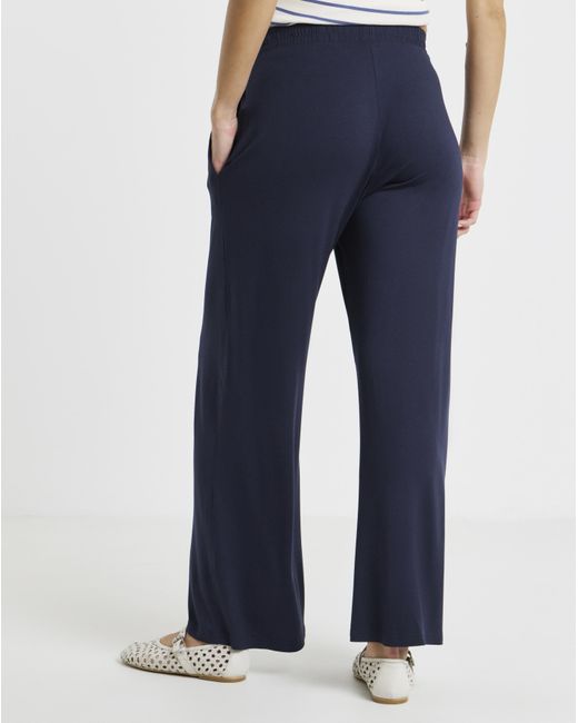 Simply Be Blue Jersey Wide Leg Trouser