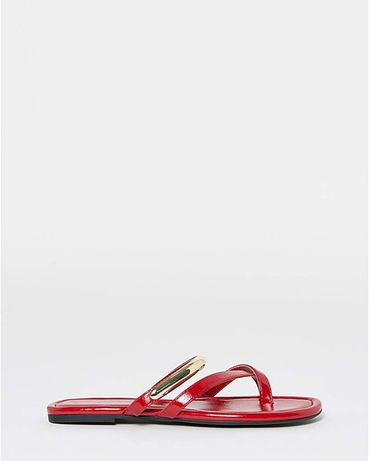 Simply Be White Toe Loop Hardware Sandals Extra Wide