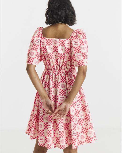 Twisted Wunder Red Cotton Mini Dress