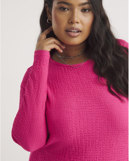 Simply Be Pink Textured Jersey Midaxi Dress