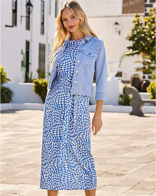 Sosandar Blue Soft Denim Jacket