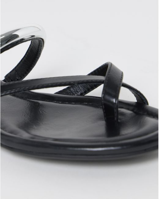 Simply Be Gray Toe Loop Hardware Sandals Extra Wide