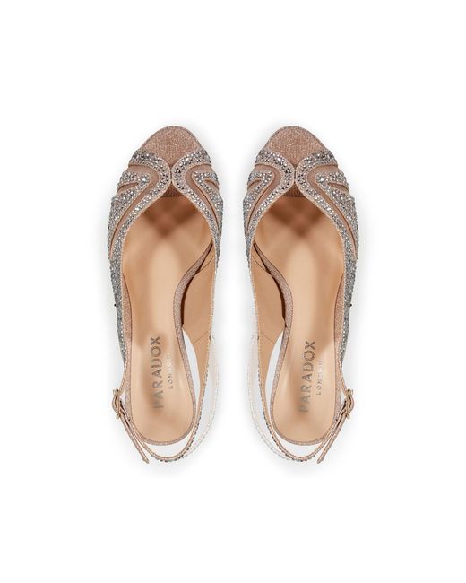 Paradox London White Linda Mid Platform Sandal