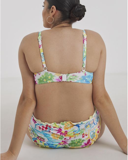 Simply Be Blue Positano Print Underwired Bikini Top