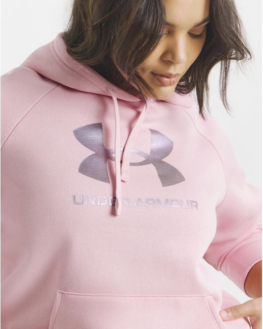 Under Armour Pink Rival Shimmer Hoodie