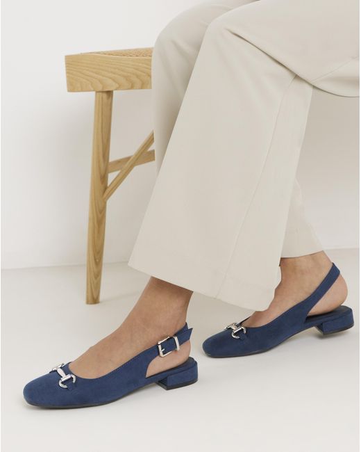 JD Williams Blue Slingbacks With Snaffle Trim Wide