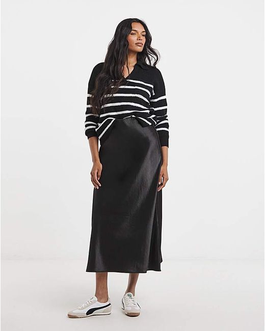 Simply Be Black V-Neck Collared Jumper