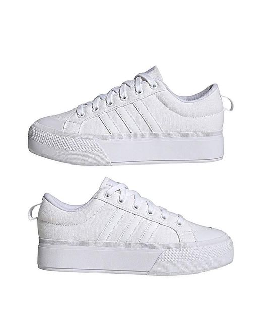 Adidas White Bravada 2.0 Platform Trainers
