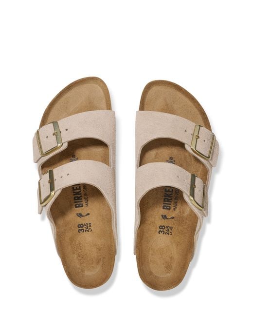 Birkenstock Natural Arizona Suede Sandals