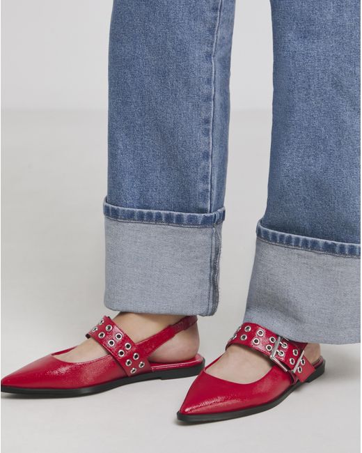 Simply Be Blue Hardware Mary Jane Slingback Shoe Exwide
