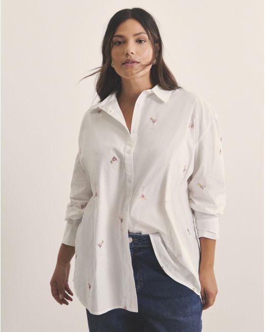 Simply Be Natural Cocktail Embroidered Shirt