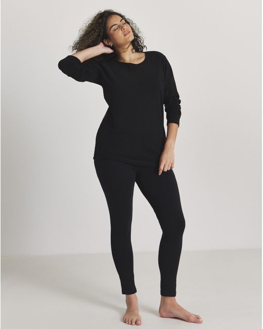 Pretty Secrets Black Thermal Brushed Fleece Long Sleeve Top