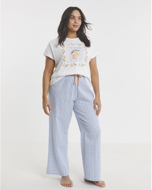 Simply Be White Print Cotton Pyjama Set