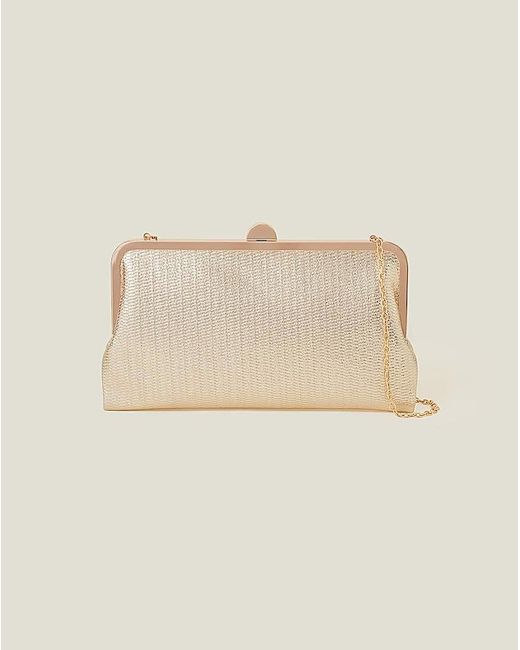 Accessorize Natural Metallic Clutch Bag