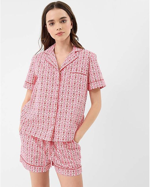 Accessorize Pink Heart Print Pyjama Set