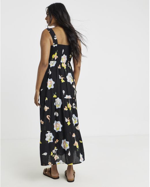 Simply Be White Crinkle Maxi Dress With Shirred Detail