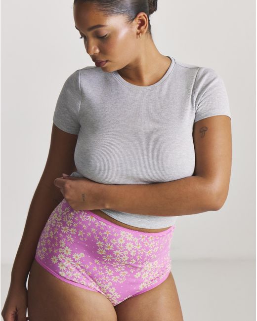 Pretty Secrets Pink 6 Pack Full Brief Knickers