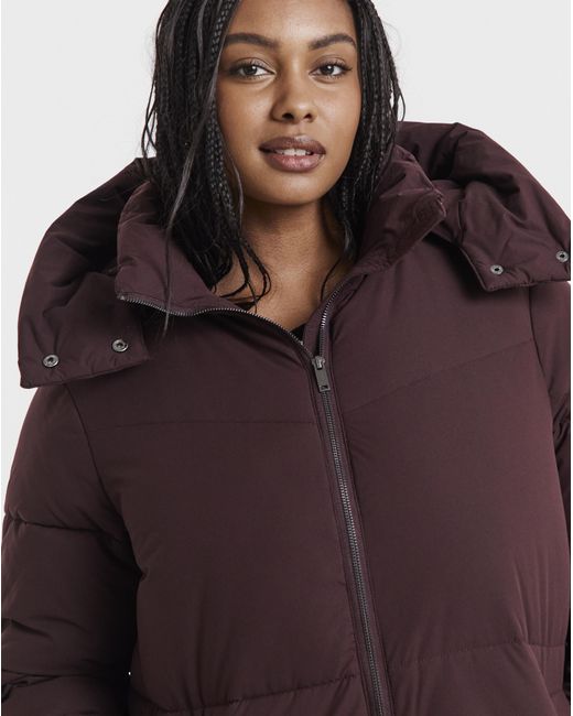 Simply Be Brown Longline Padded Coat
