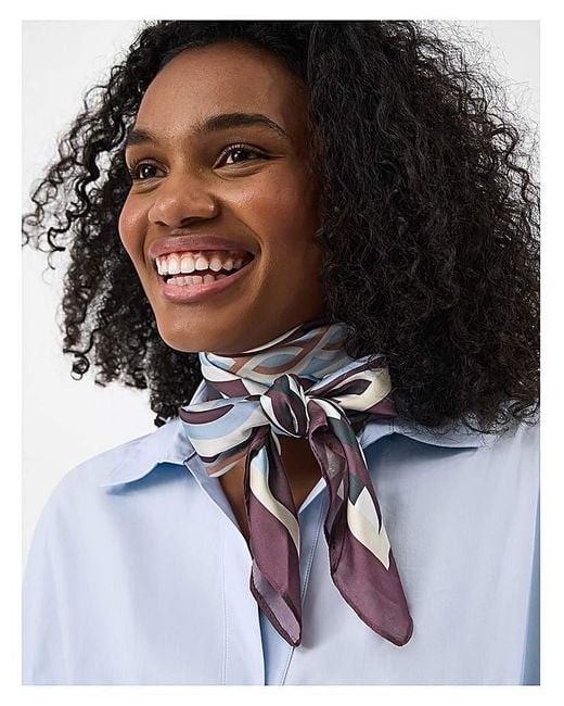 Accessorize White Print Square Satin Scarf