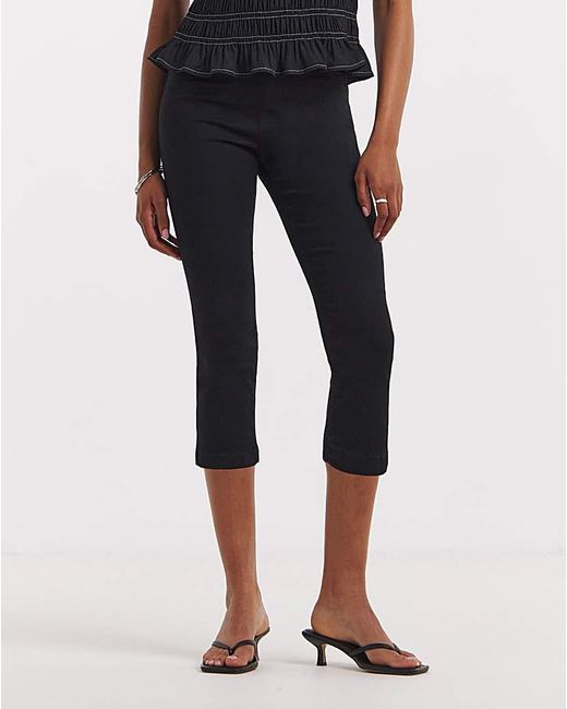 Simply Be Black Pull On Capri Jegging