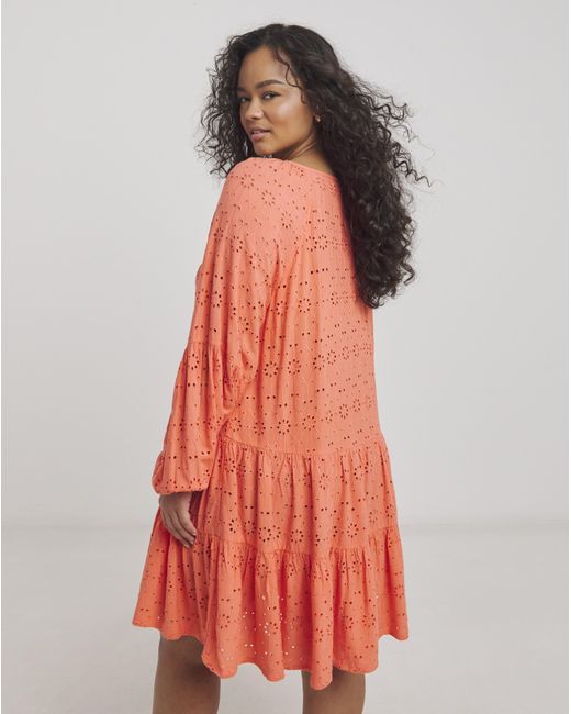 Beach To Beach Red Broderie Mini Beach Dress