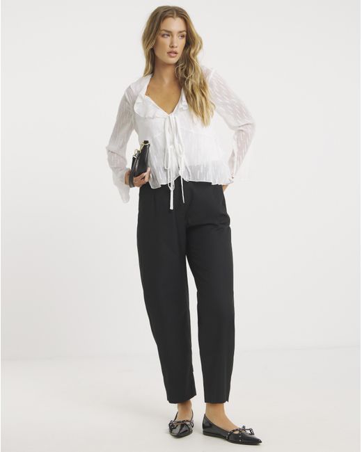 Simply Be Black Tailored Barrel Leg Trouser