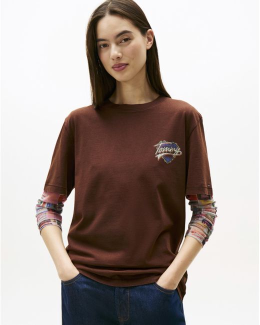Tommy Hilfiger Brown Wash Heart T-Shirt