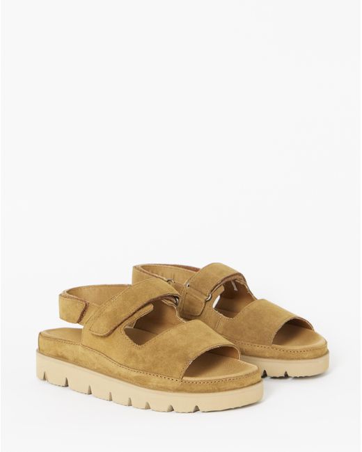 Simply Be Natural Chunky Suede Sandals Extra Wide Fit