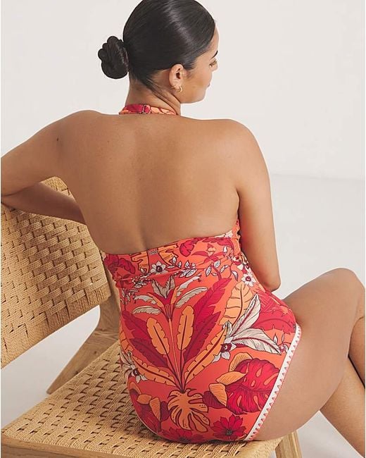 Figleaves Red Frida Halter Swimsuit Regular