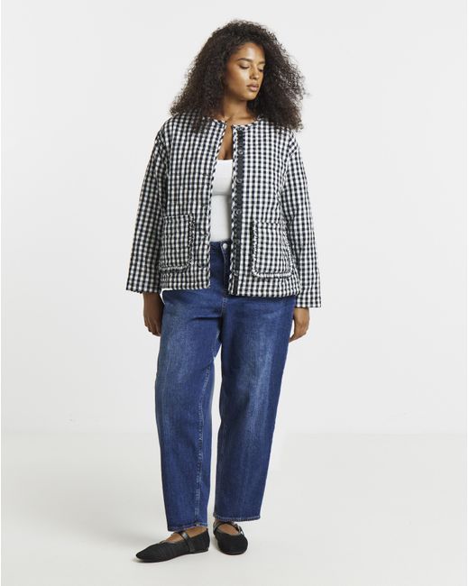Simply Be Black Gingham Jacket