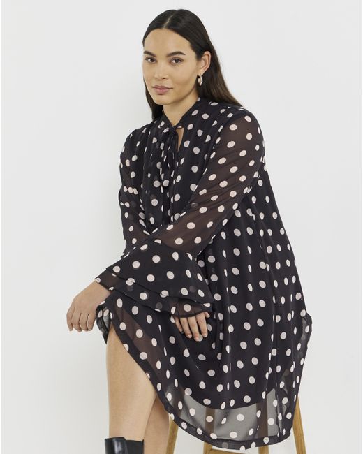 Simply Be Multicolor Swing Dress With Tie Detail