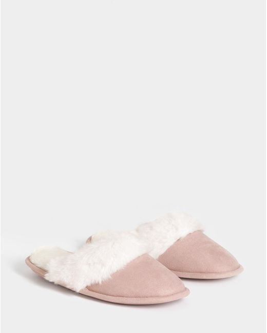 Simply Be Pink Closed Toe Mule Slippers Wide