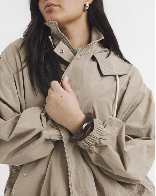 Simply Be Brown Hooded Wind Breaker