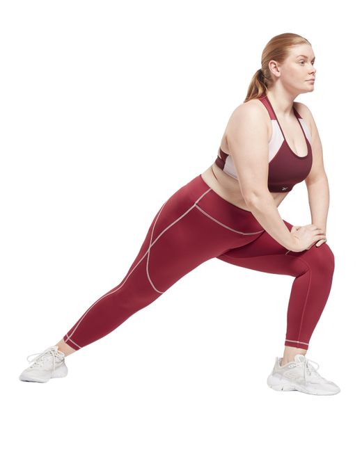 Reebok Red Wor Big Logo Tight Plus Size