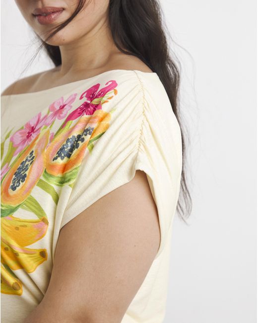 Simply Be Yellow Off The Shoulder Mesh Top