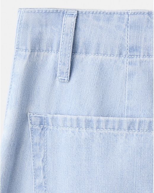 Mango Blue Wide Leg Mid-Rise Jeans