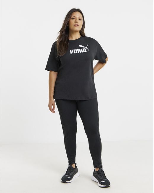 PUMA Black Essential No.1 Logo Relaxed T-Shirt