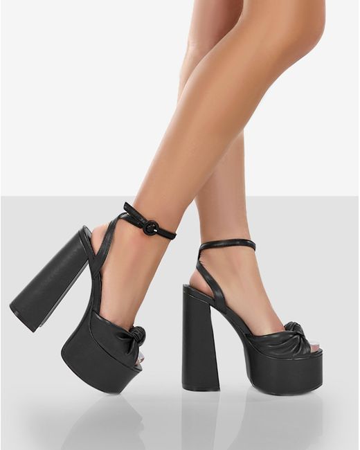 Public Desire Blue Knot On Wide Fit Sandals