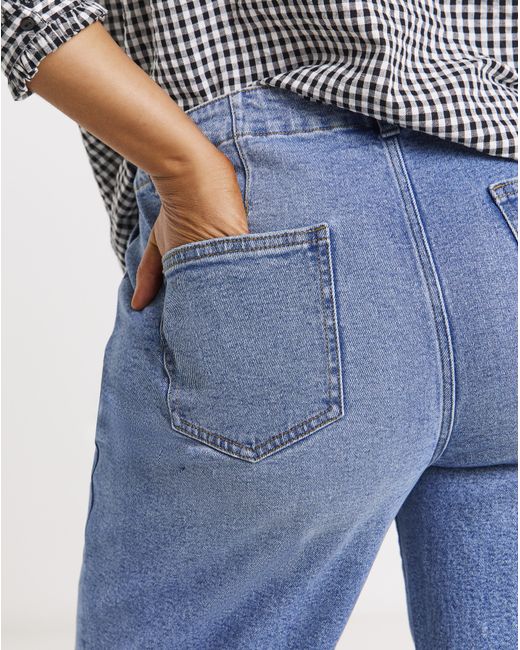 Simply Be Blue Light Wash 99/1 Crop Wide Jean