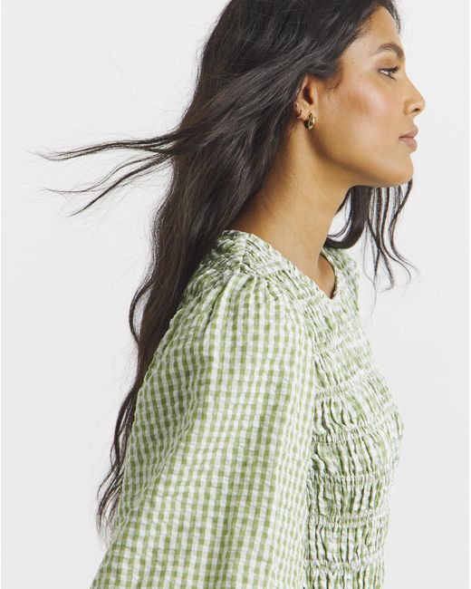 Simply Be Green Shirred Peplum Blouse